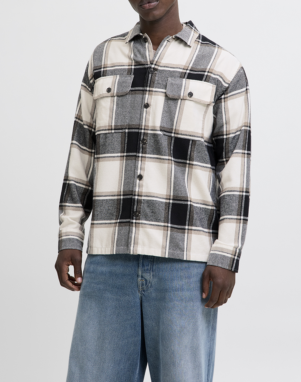 JACK&JONES JJECHARGE OVERSHIRT LS NOOS 12278969-Crockery Mixed