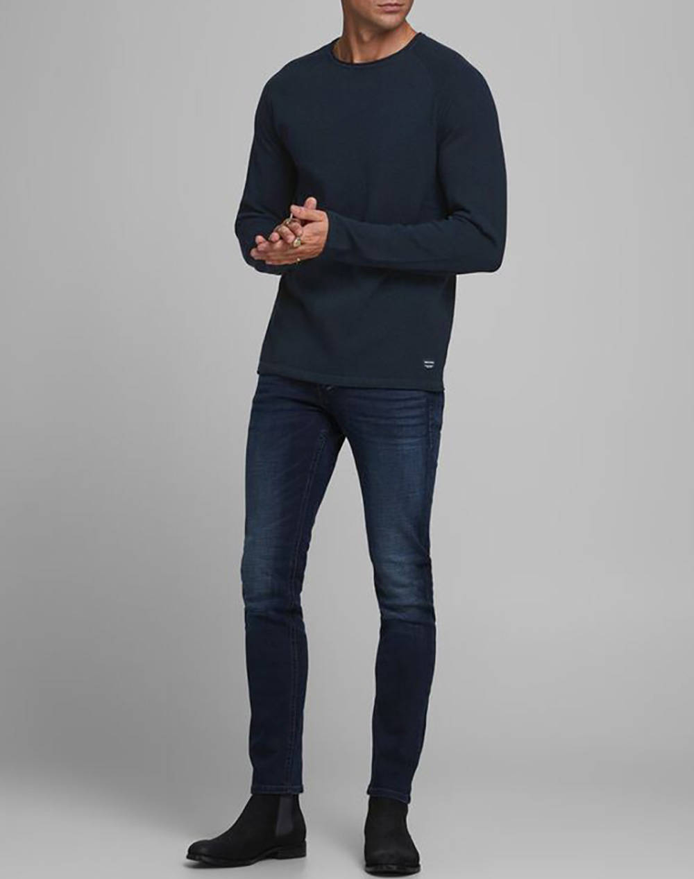 JACK&JONES ΠΛΕΚΤΟ JJEHILL KNIT CREW NECK NOOS ΠΛΕΚΤΟ 12157321-Navy Blazer NavyBlue φωτογραφία