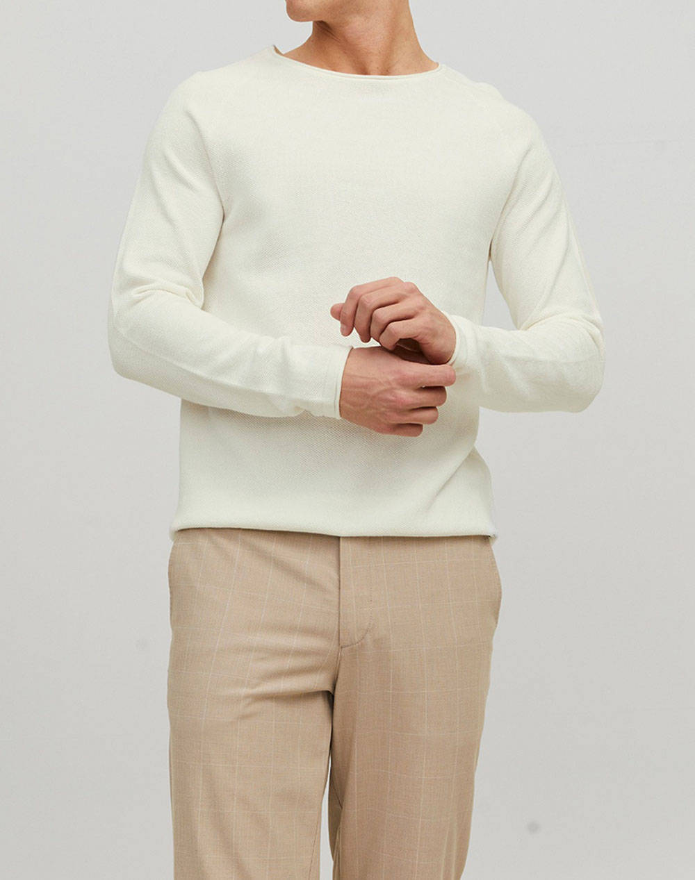 JACK&JONES JACK&JONES ΠΛΕΚΤΟ JJEHILL KNIT CREW NECK NOOS ΠΛΕΚΤΟ 12157321-Cloud Dancer OffWhite
