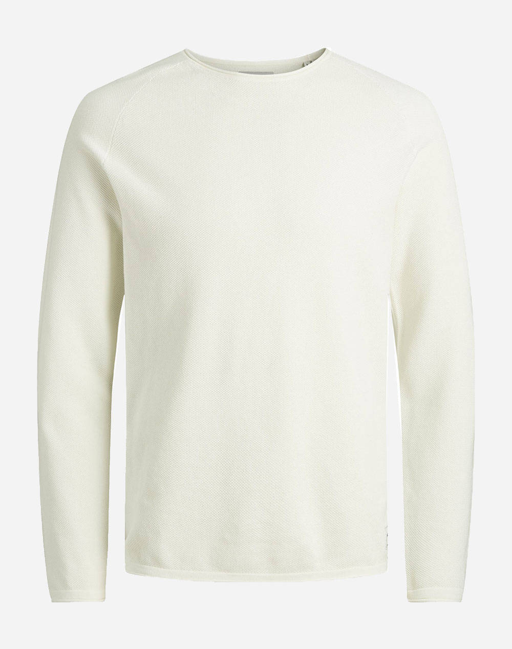 Jack Jones Πλεκτο Jjehill Knit Crew Neck Noos 12157321-Cloud Dancer Offwhite ανδρικά ρούχα μπλούζες Πλεκτά Politikos Shop Πολιτικός
