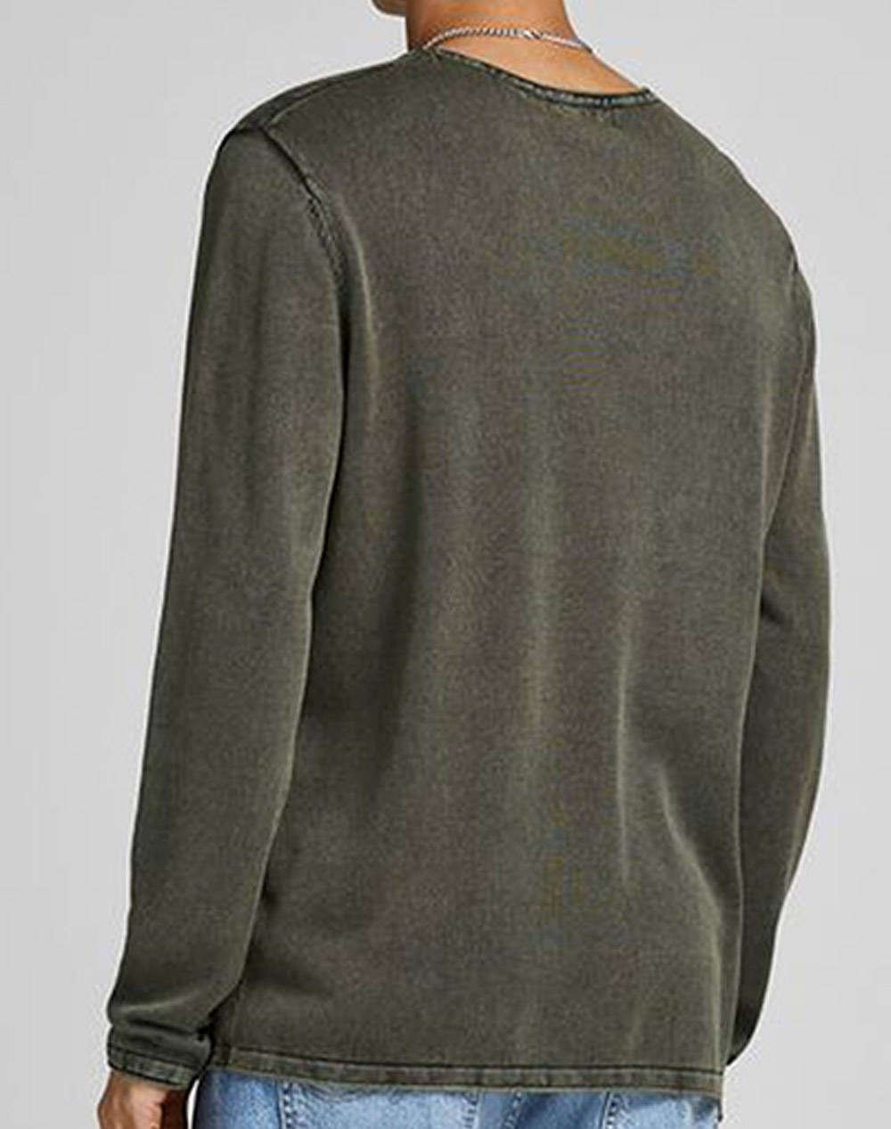 JACK&JONES ΜΠΛΟΥΖΑ JJELEO KNIT CREW NECK NOOS 12174001-Dusty Olive DarkOliveGreen φωτογραφία