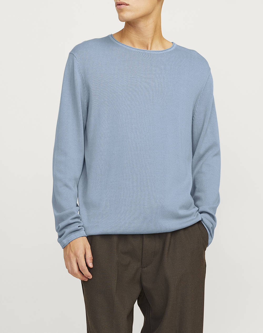 JACK&JONES ΜΠΛΟΥΖΑ JJELEO KNIT CREW NECK NOOS 12174001-Mountain Spring LightBlue