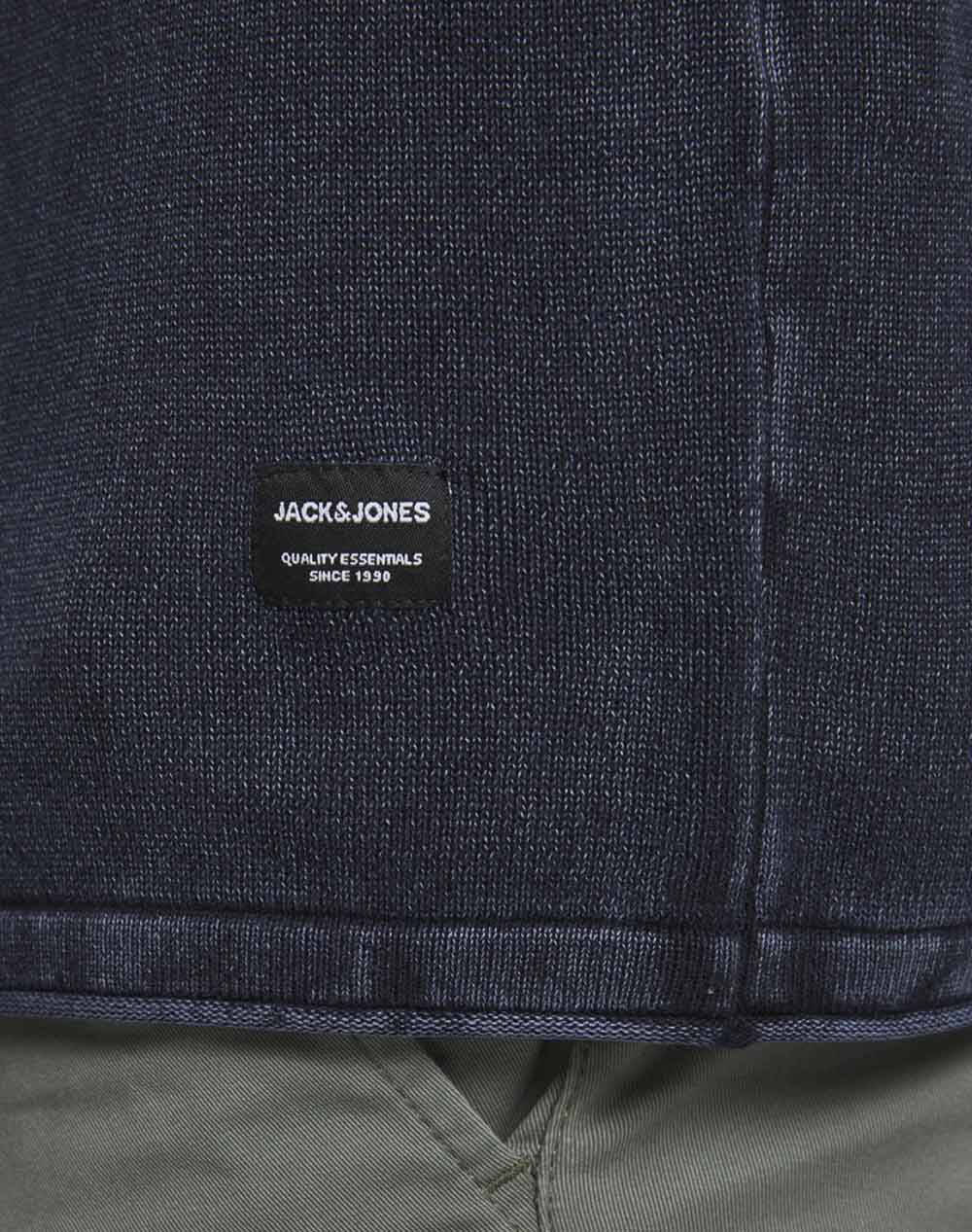 Jack Jones Μπλούζα Jjeleo Knit Crew Neck Noos 12174001-Navy Blazer Navyblue ανδρικά ρούχα μπλούζες Πλεκτά Politikos Shop Πολιτικός