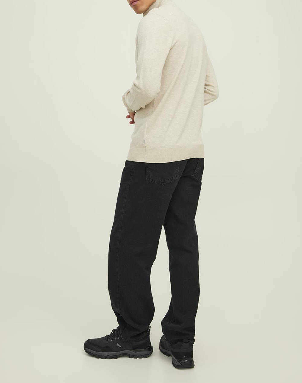 JACK&JONES JJEEMIL KNIT HALF ZIP NOOS 12189339-Oatmeal Ecru φωτογραφία