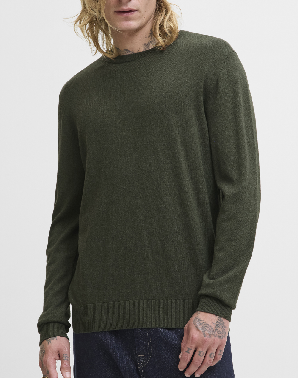 JACK&JONES JJEEMIL KNIT CREW NECK NOOS 12208364-Duffel Bag Khaki