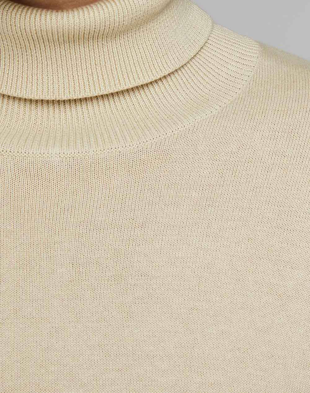 JACK&JONES ΠΟΥΛΟΒΕΡ JJEEMIL KNIT ROLL NECK NOOS 12157417-Oatmeal Biege φωτογραφία
