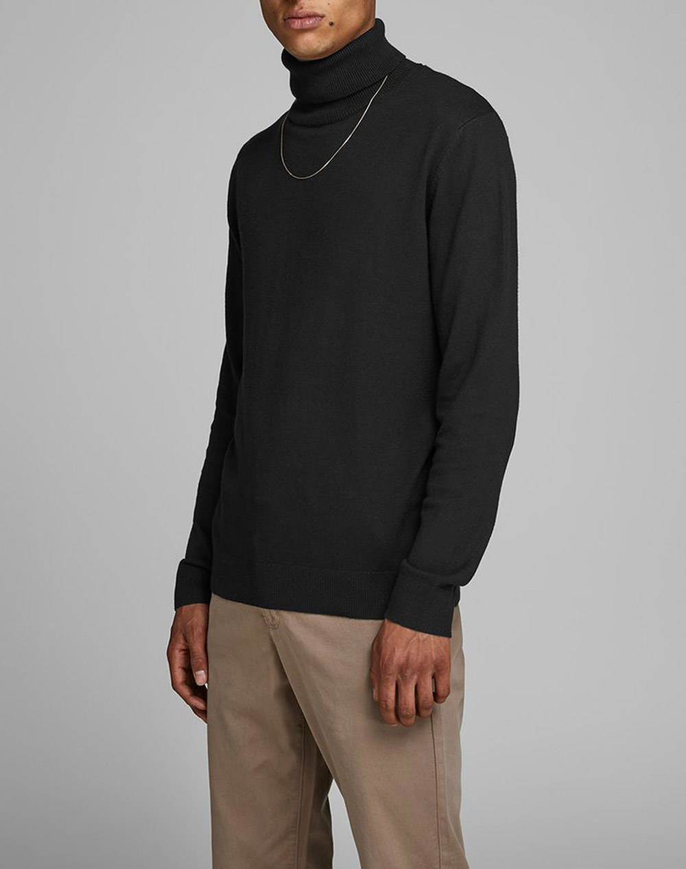 JACK&JONES ΠΟΥΛΟΒΕΡ JJEEMIL KNIT ROLL NECK NOOS 12157417-BLACK Black