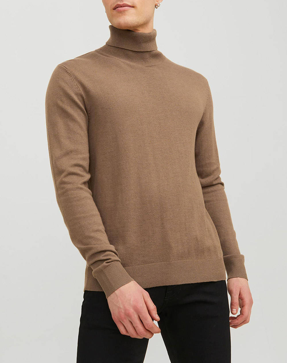 JACK&JONES ΠΟΥΛΟΒΕΡ JJEEMIL KNIT ROLL NECK NOOS 12157417-Otter SandyBrown 0420AJACK3350005_50665