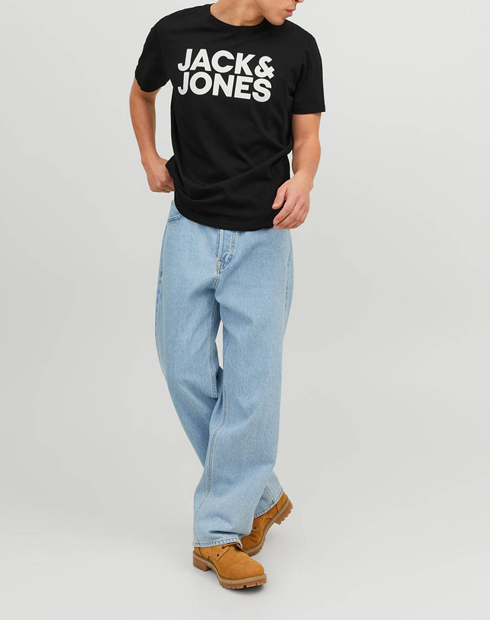 JACK&JONES T-SHIRT 12151955-BLACKSlim/Large Print JetBlack φωτογραφία