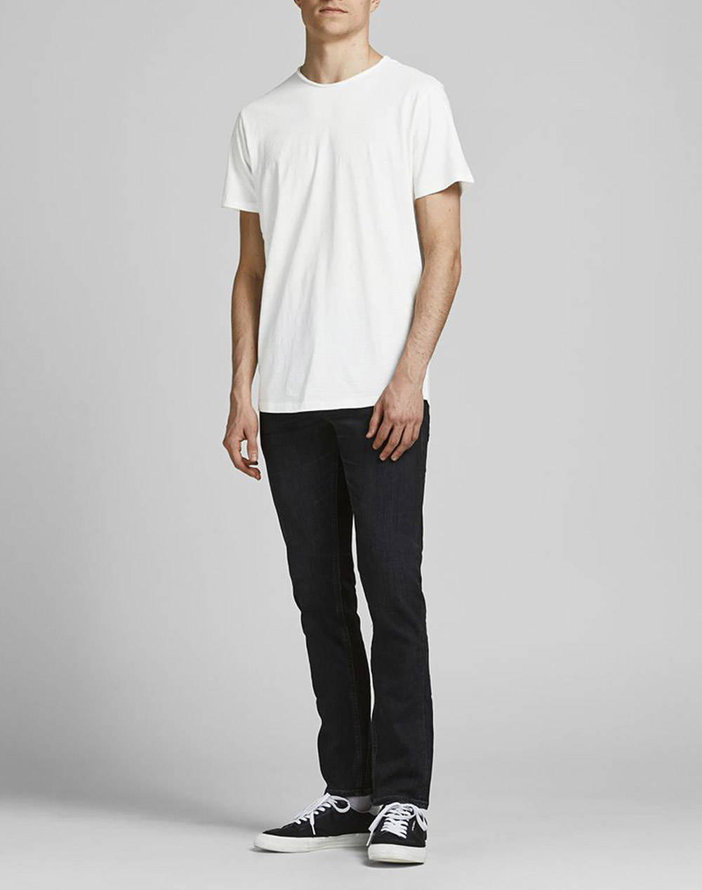 Jack Jones Μπλούζα Jjebasher Tee O-Neck Ss Noos 12182498-Cloud Dancer Offwhite ανδρικά ρούχα μπλούζες T-Shirt Politikos Shop Πολιτικός