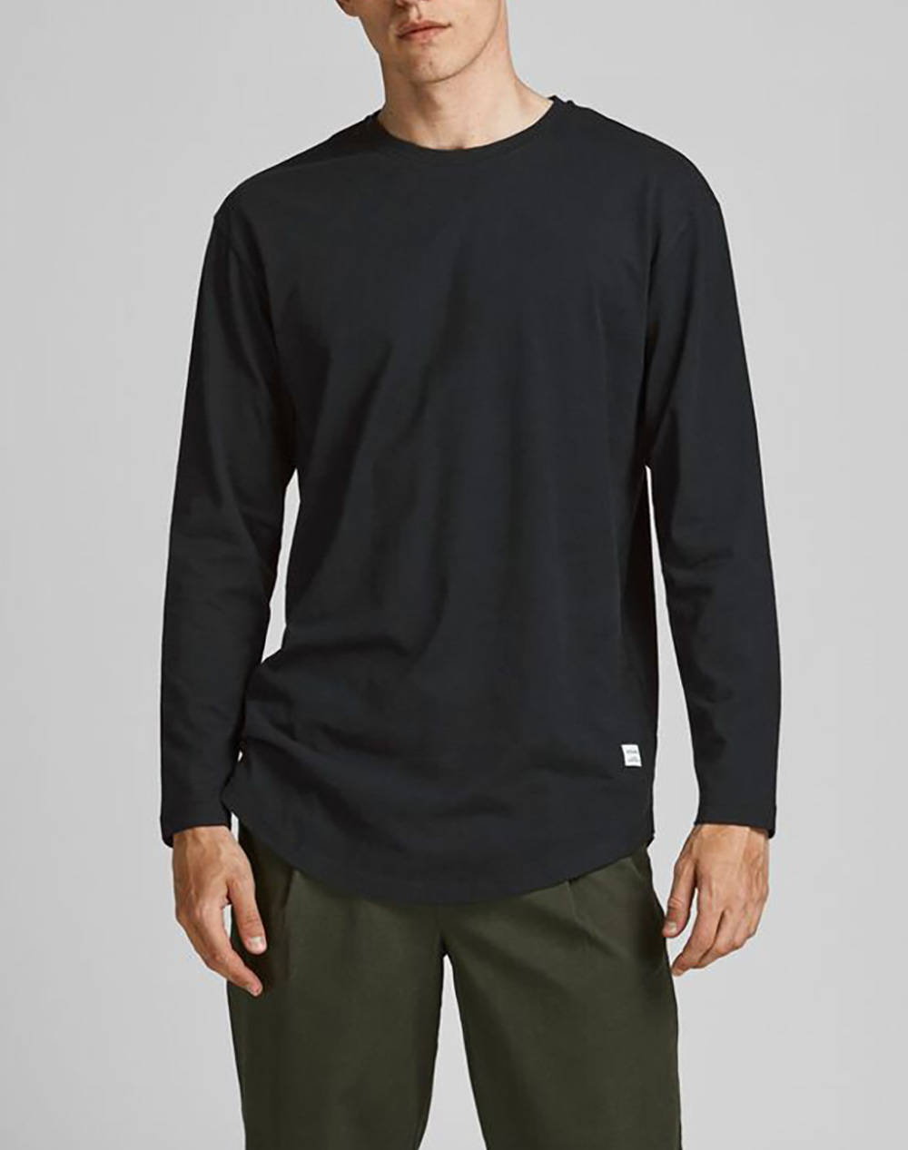 JACK&JONES ΜΠΛΟΥΖΑ JJENOA TEE O-NECK LS NOOS 12190128-BLACK Black