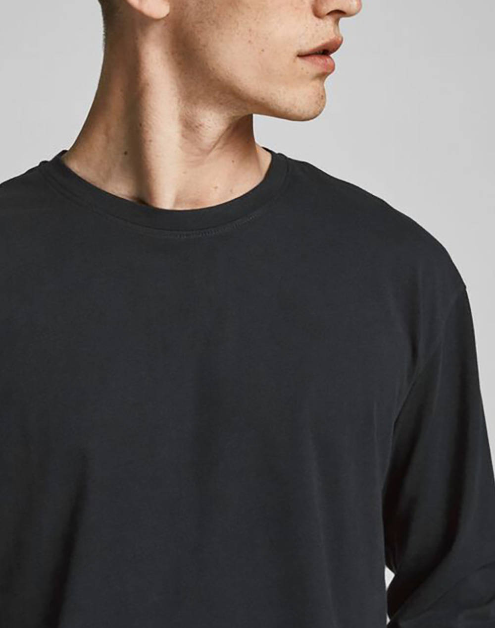 Jack Jones Μπλούζα Jjenoa Tee O-Neck Ls Noos 12190128-Black Black ανδρικά ρούχα μπλούζες T-Shirt Politikos Shop Πολιτικός