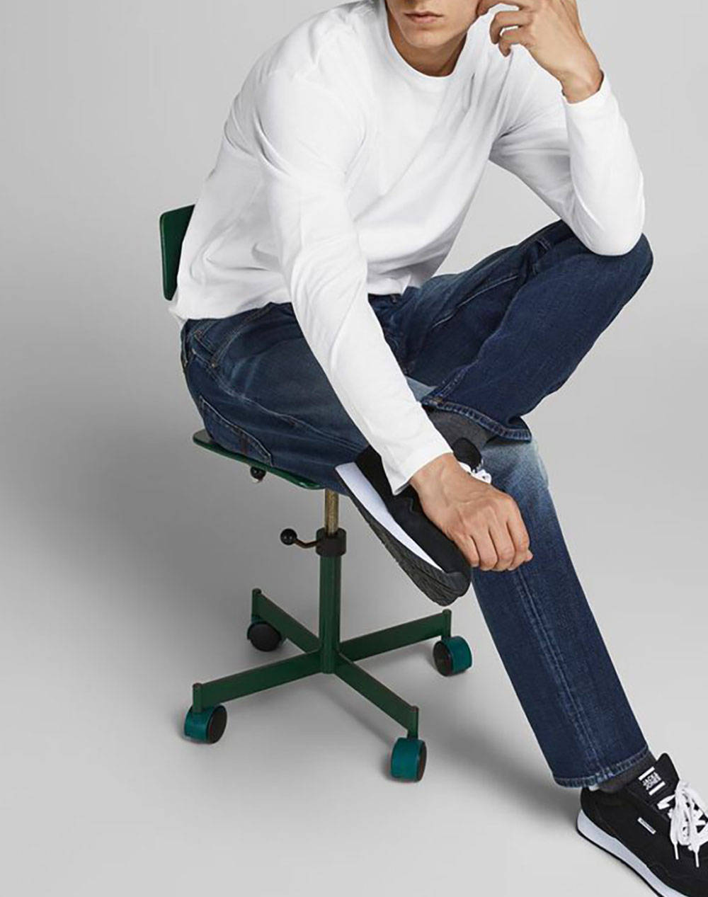 Jack Jones Μπλούζα Jjenoa Tee O-Neck Ls Noos 12190128-White White ανδρικά ρούχα μπλούζες T-Shirt Politikos Shop Πολιτικός