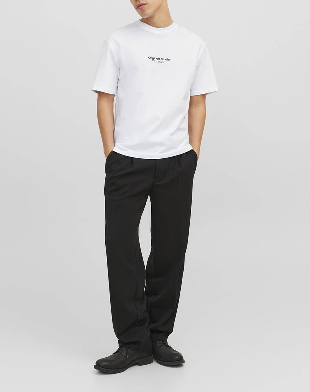 Jack Jones Jorvesterbro Tee Crew Neck Noos 12240121-Bright White ανδρικά ρούχα μπλούζες T-Shirt Politikos Shop Πολιτικός