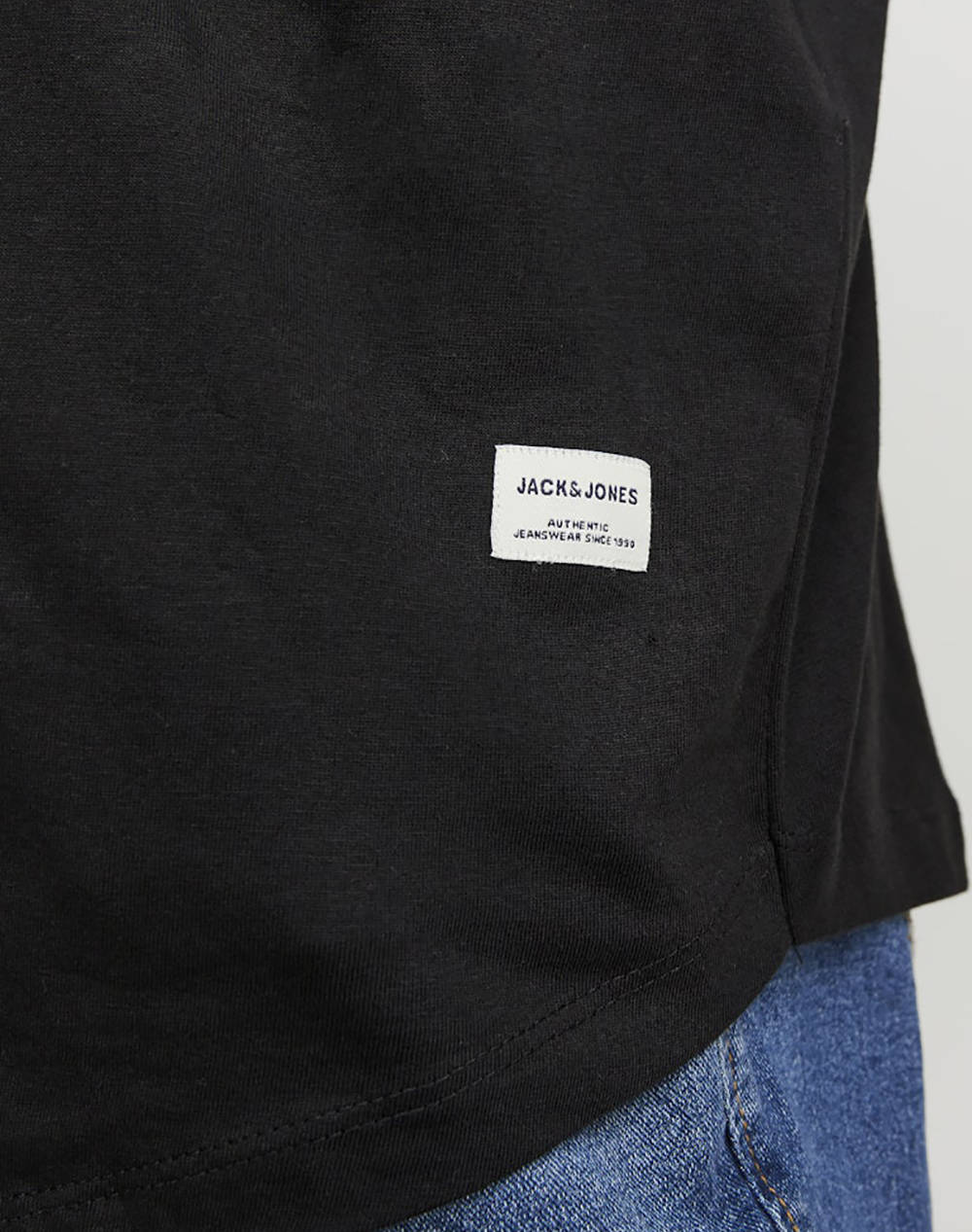 Jack Jones Jjenoa Tee Ss Crew Neck Noos Pls 12184933-Black Black ανδρικά ρούχα μπλούζες T-Shirt Politikos Shop Πολιτικός