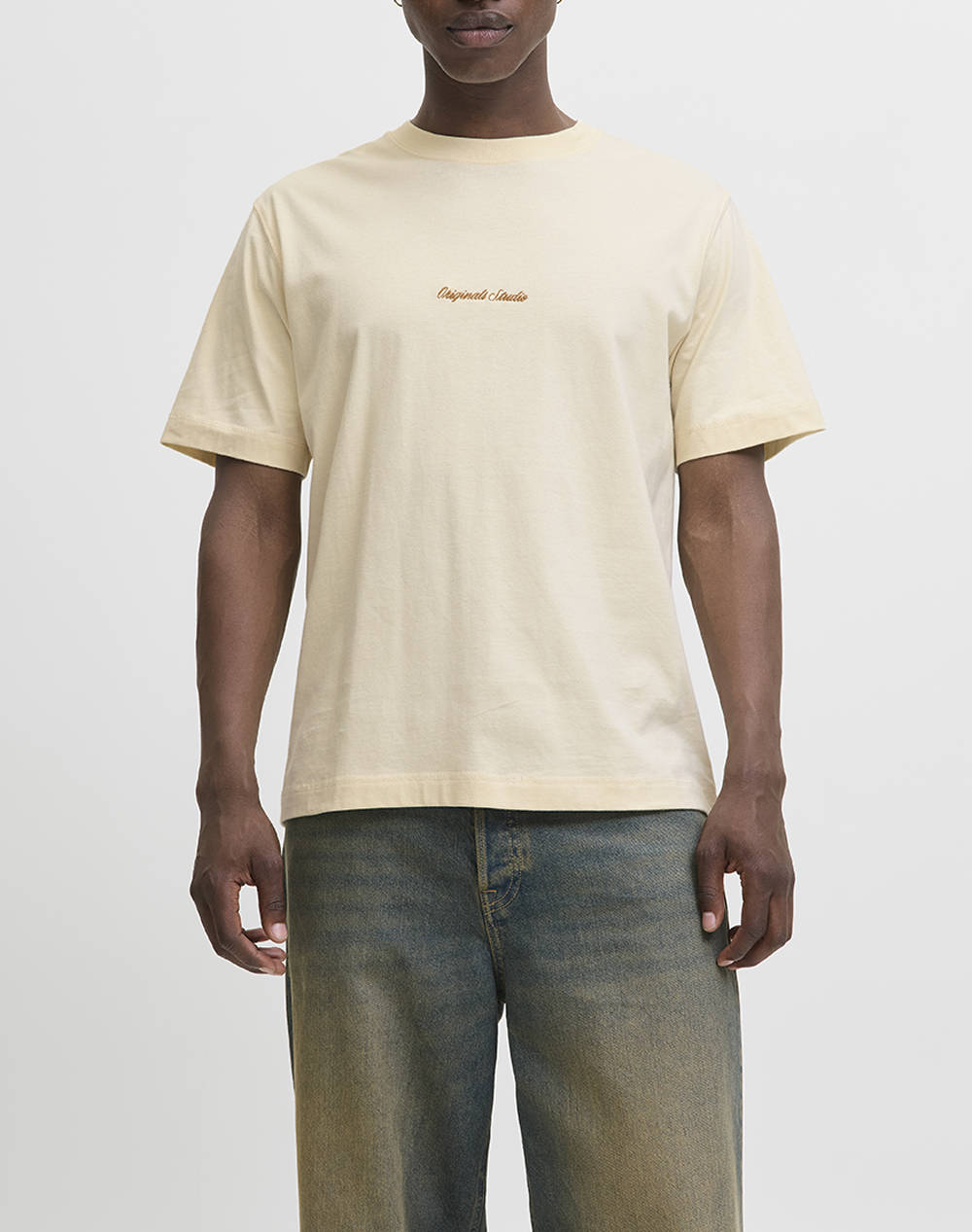 JACK&JONES JORNORREBRO EMB TEE SS CREW NECK NOOS 12282892-Antique White Cream