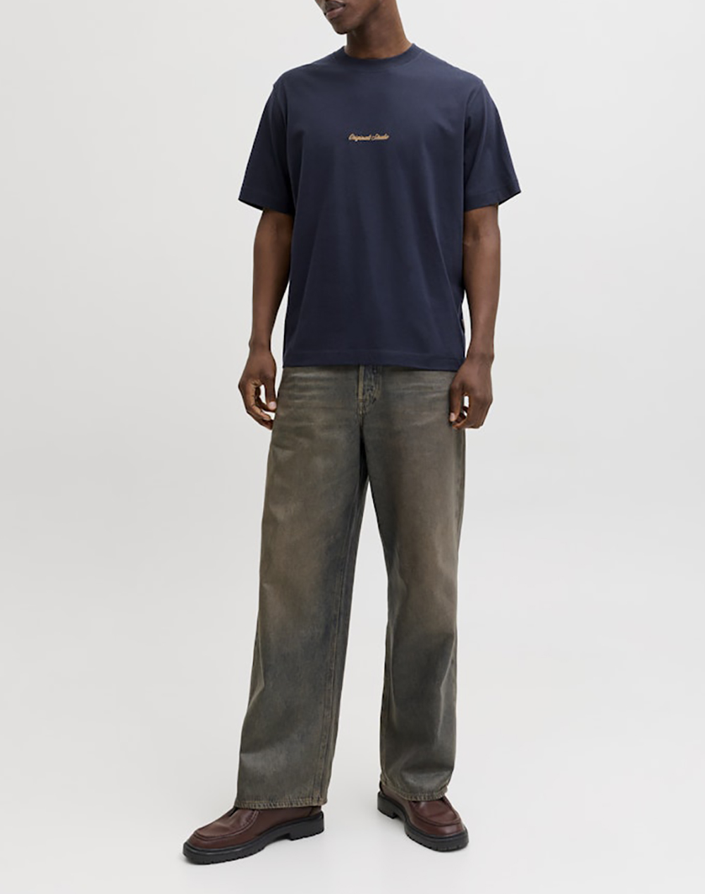 Jack Jones Jornorrebro Emb Tee Ss Crew Neck Noos 12282892-Sky Captain Navyblue ανδρικά ρούχα μπλούζες T-Shirt Politikos Shop Πολιτικός