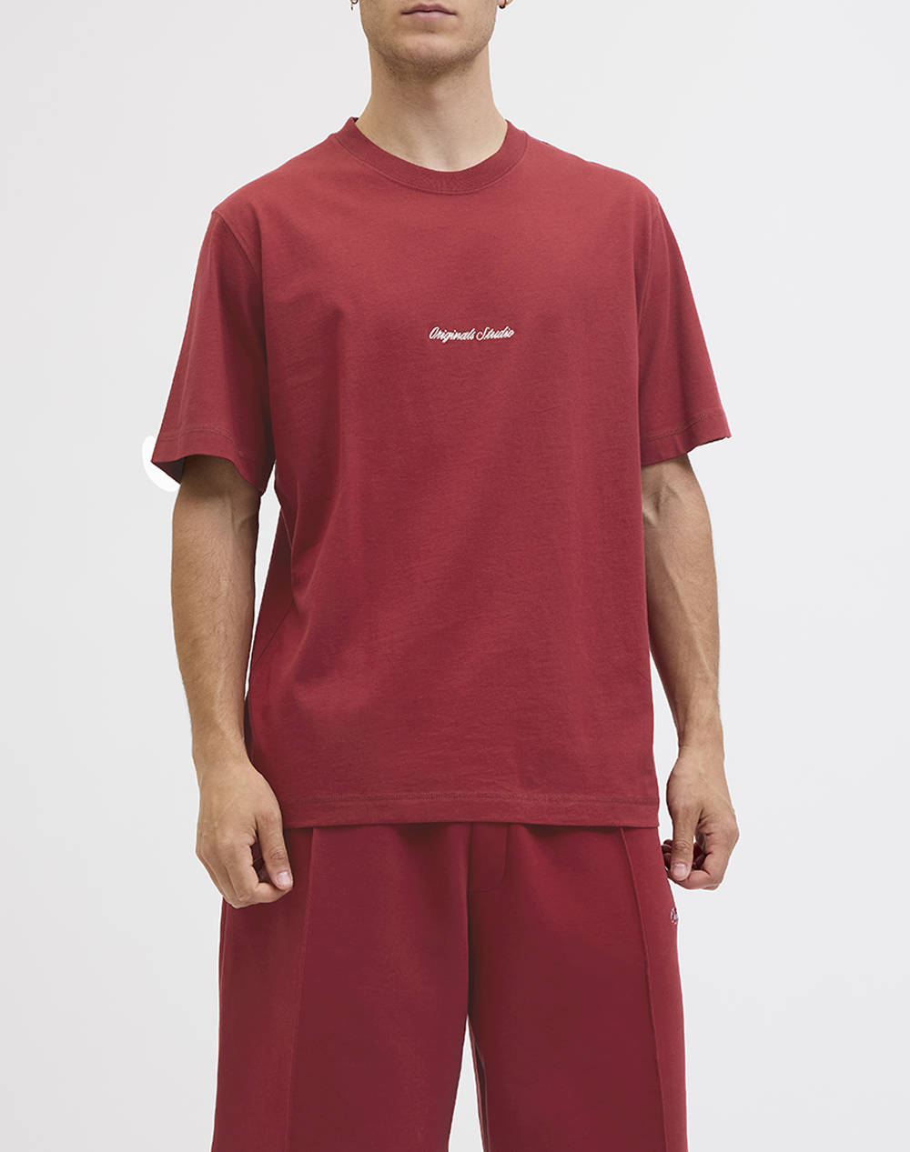 JACK&JONES JORNORREBRO EMB TEE SS CREW NECK NOOS 12282892-TIBETAN RED Red