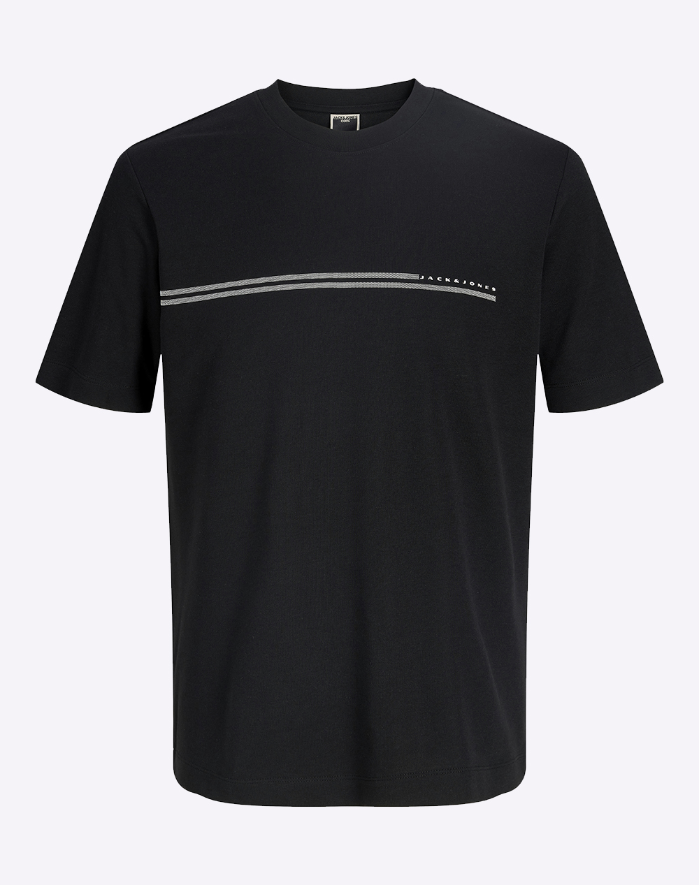 JACK&JONES JCOFUSION CHEST BRAND TEE SS CREW NOOS 12289936-BLACK Black