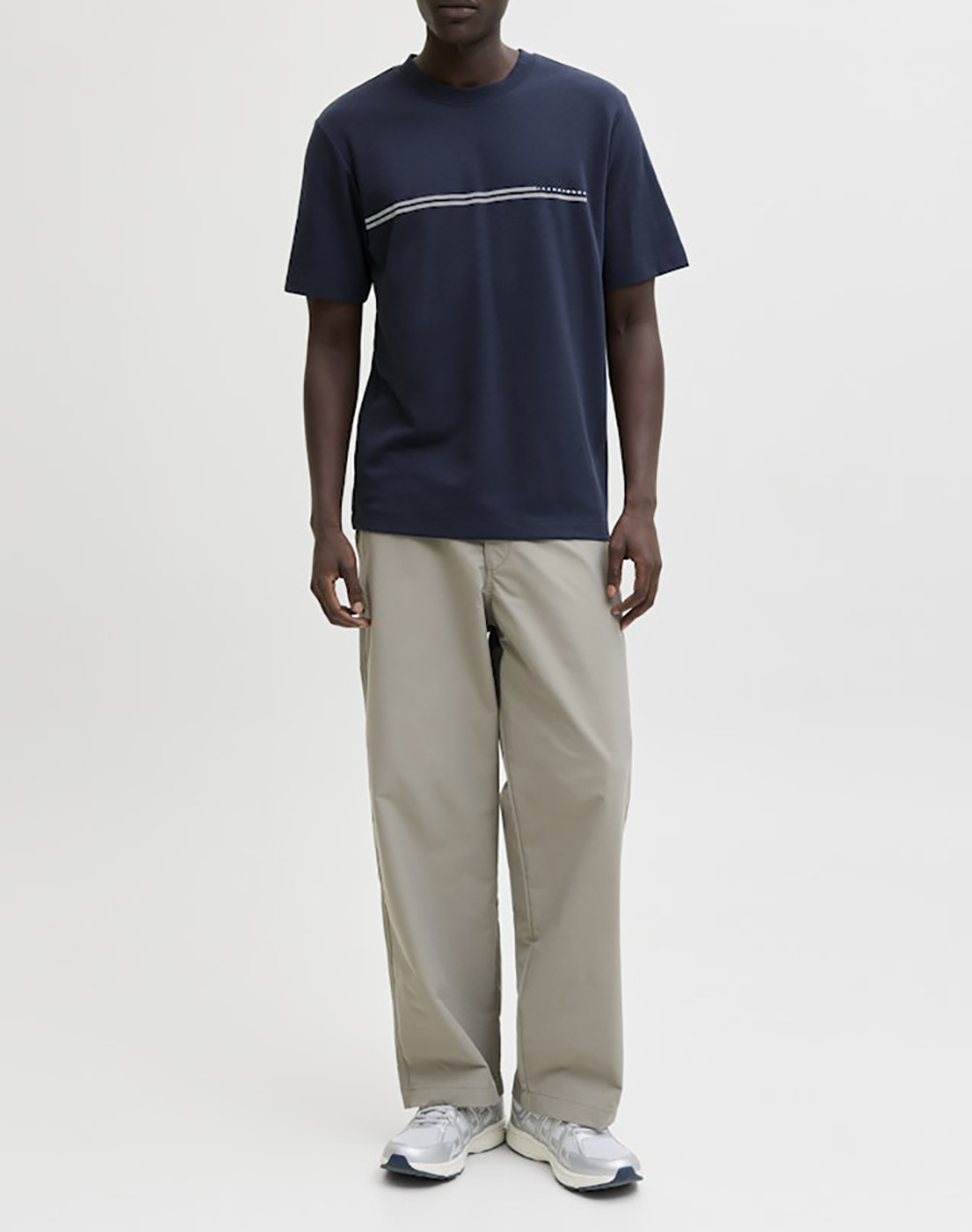 Jack Jones Jcofusion Chest Brand Tee Ss Crew Noos 12289936-Outer Space Darkblue ανδρικά ρούχα μπλούζες T-Shirt Politikos Shop Πολιτικός