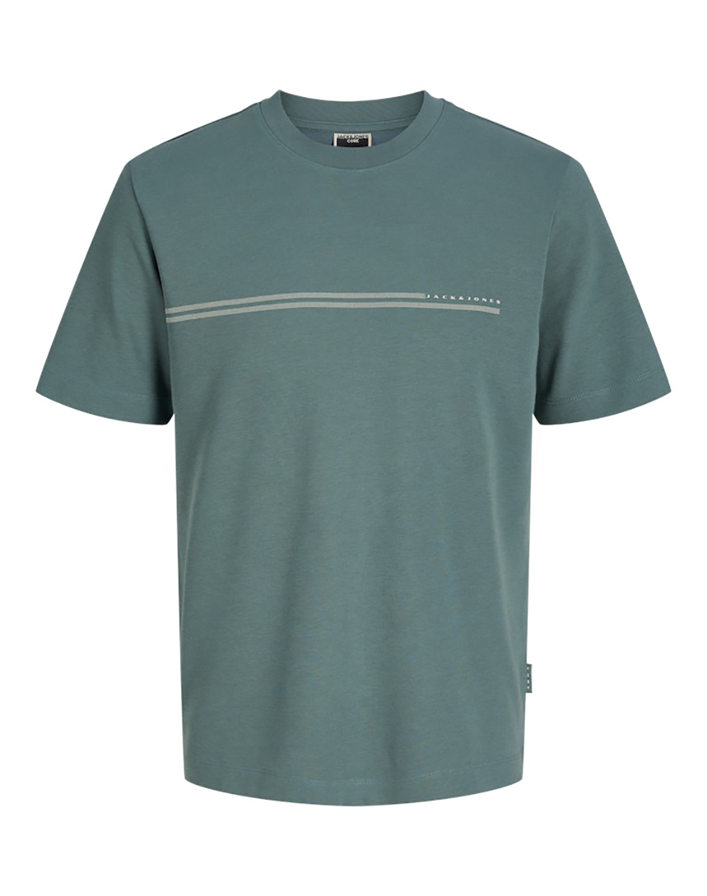 Jack Jones Jcofusion Chest Brand Tee Ss Crew Noos 12289936-North Atlantic Petrol ανδρικά ρούχα μπλούζες T-Shirt Politikos Shop Πολιτικός