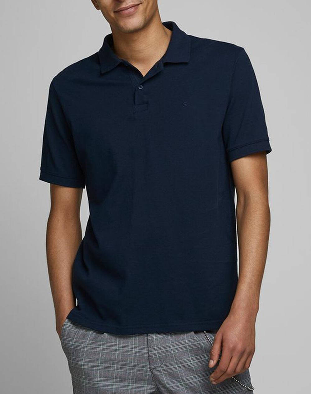 JACK&JONES ΜΠΛΟΥΖΑ JJEBASIC POLO SS NOOS 12136516-Navy Blazer DarkBlue