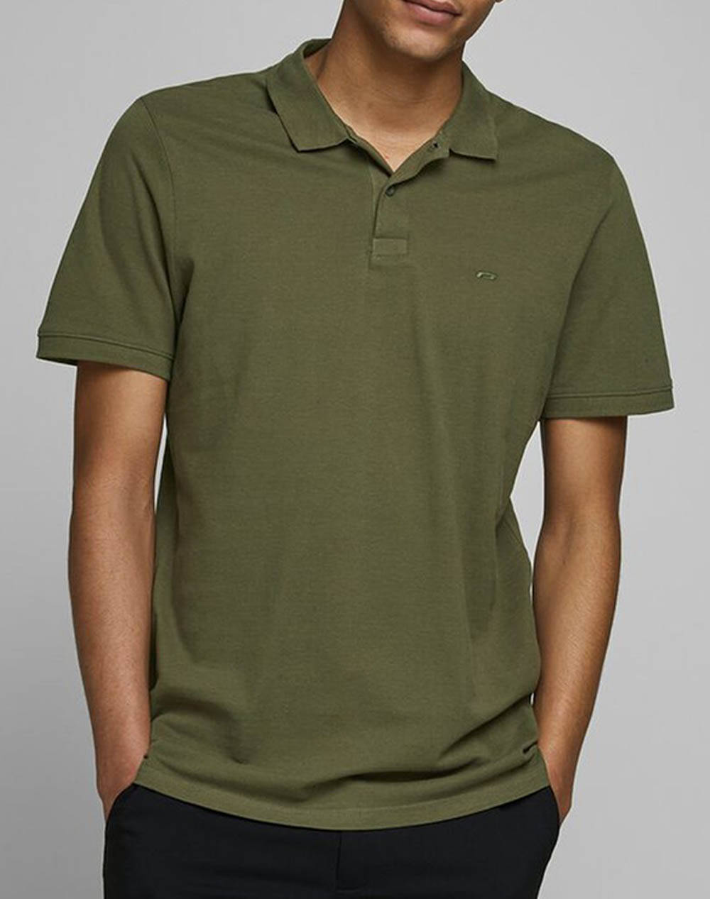 JACK&JONES ΜΠΛΟΥΖΑ JJEBASIC POLO SS NOOS 12136516-OLIVE NIGHT Olive