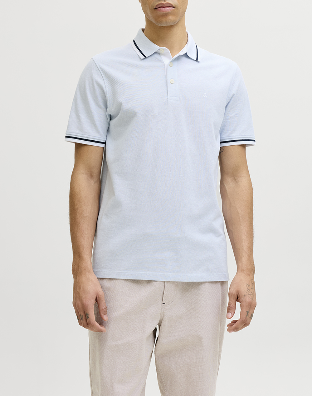 JACK&JONES ΜΠΛΟΥΖΑ ΑΝΤΡΙΚΗ JJEPAULOS POLO SS NOOS 12136668-Celestial BluePLAY Aqua