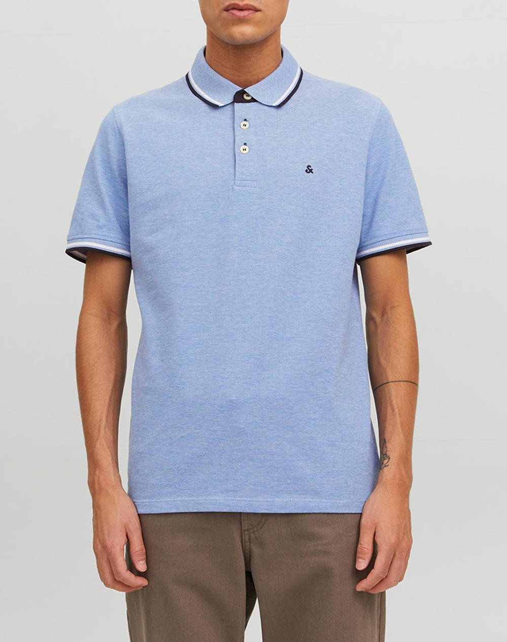 JACK&JONES ΜΠΛΟΥΖΑ ΑΝΤΡΙΚΗ JJEPAULOS POLO SS NOOS 12136668-Ensign Blue Ciel