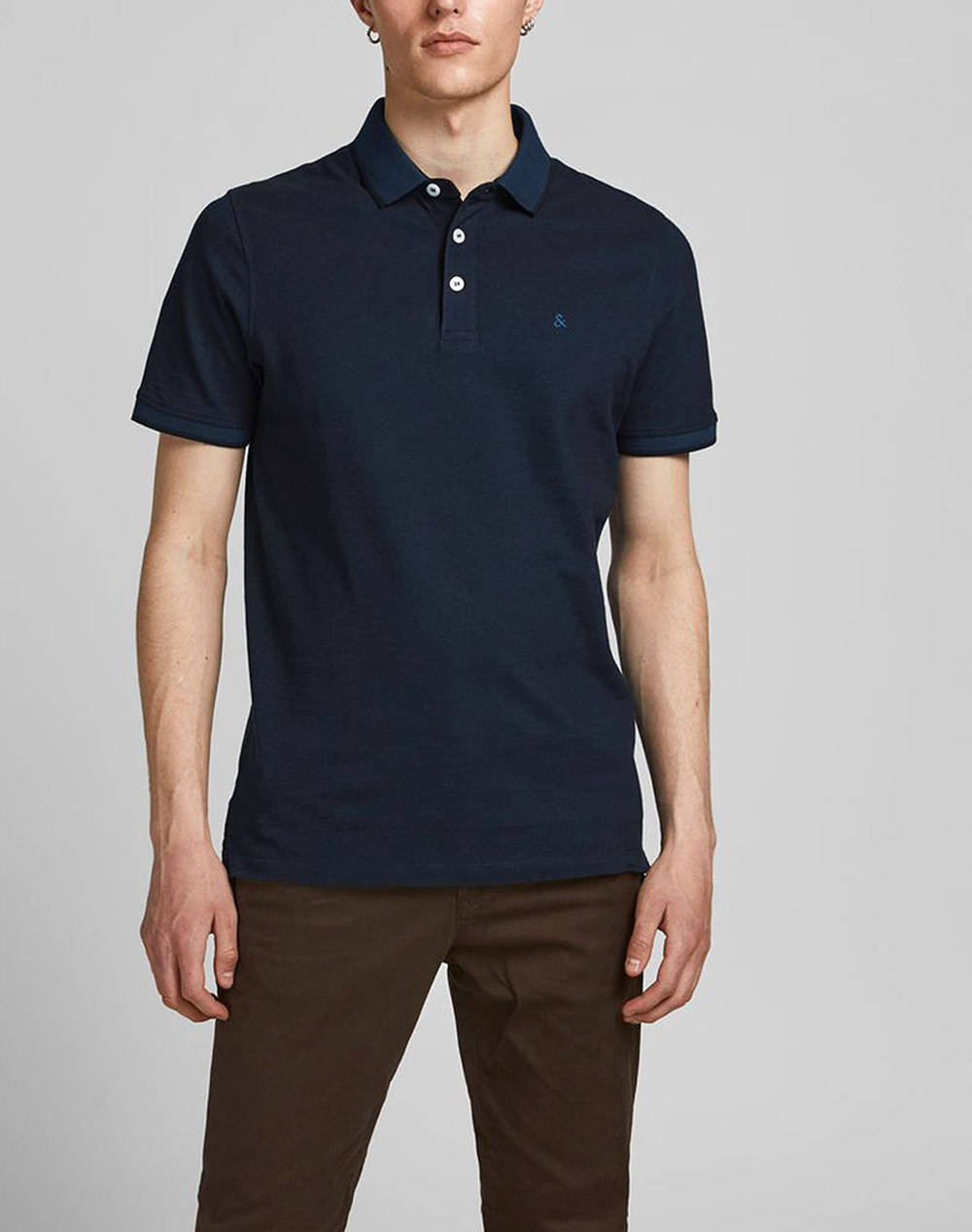 JACK&JONES ΜΠΛΟΥΖΑ ΑΝΤΡΙΚΗ JJEPAULOS POLO SS NOOS 12136668-Dark Navy DarkBlue