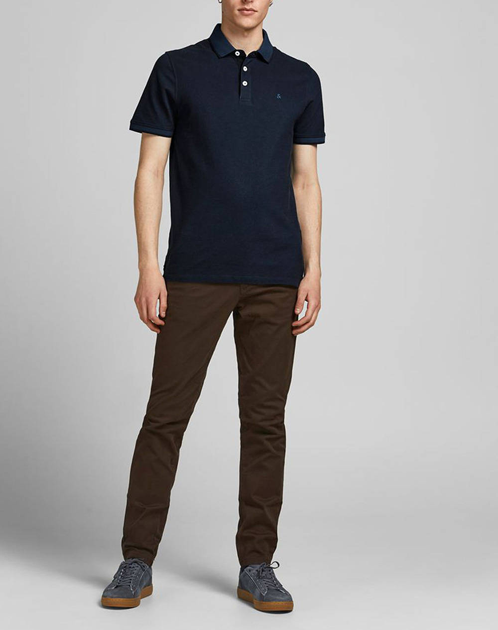 Jack Jones Μπλούζα Αντρικη Jjepaulos Polo Ss Noos 12136668-Dark Navy Darkblue ανδρικά ρούχα μπλούζες Politikos Shop Πολιτικός