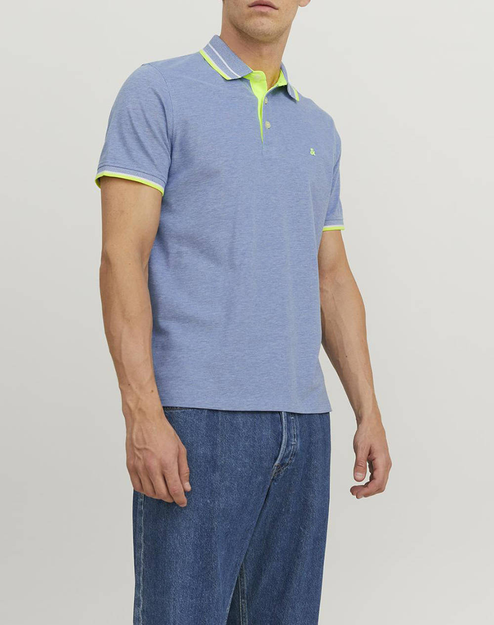 JACK&JONES ΜΠΛΟΥΖΑ ΑΝΤΡΙΚΗ JJEPAULOS POLO SS NOOS 12136668-Bright CobaltSLIM FIT EarthBlue