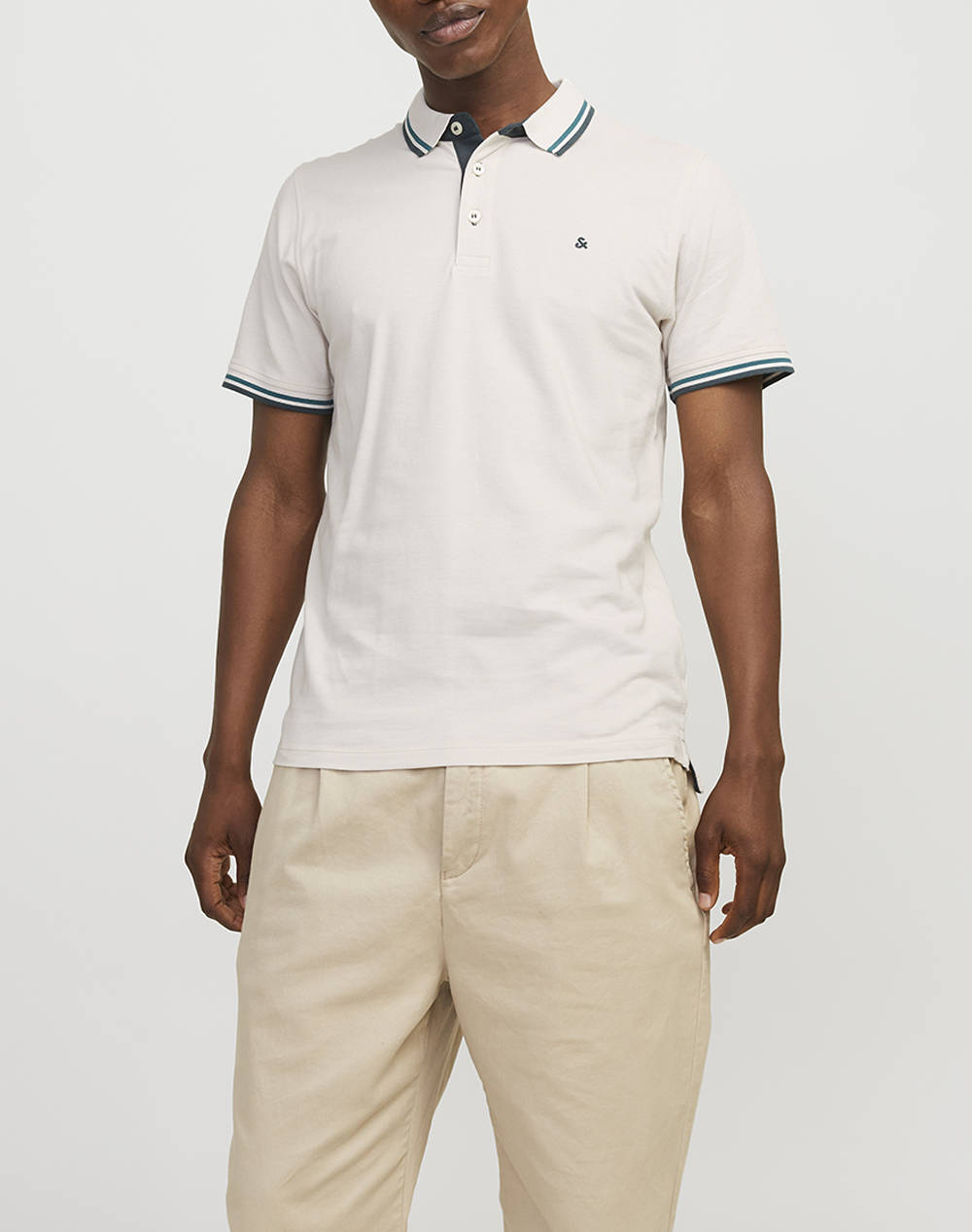JACK&JONES JACK&JONES ΜΠΛΟΥΖΑ ΑΝΤΡΙΚΗ JJEPAULOS POLO SS NOOS 12136668-MoonbeamPLAY Ecru