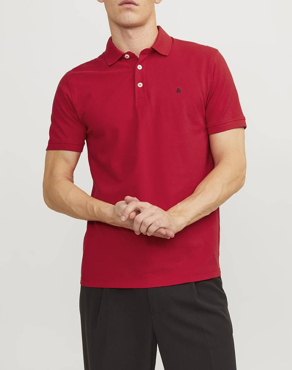 JACK&JONES ΜΠΛΟΥΖΑ ΑΝΤΡΙΚΗ JJEPAULOS POLO SS NOOS 12136668-True RedClassic FireRed