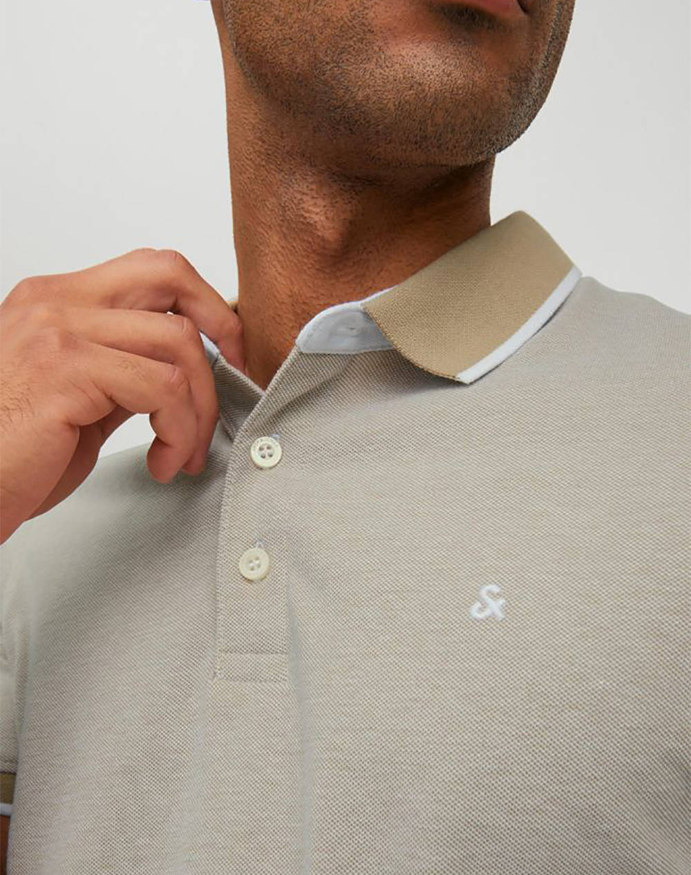 Jack Jones Μπλούζα Αντρικη Jjepaulos Polo Ss Noos 12136668-Crockeryslim Fit Gray ανδρικά ρούχα μπλούζες Politikos Shop Πολιτικός
