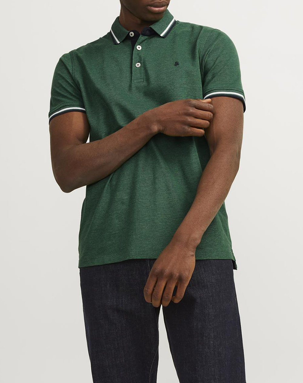 JACK&JONES ΜΠΛΟΥΖΑ ΑΝΤΡΙΚΗ JJEPAULOS POLO SS NOOS 12136668-Dark GreenPLAY GreenSnake