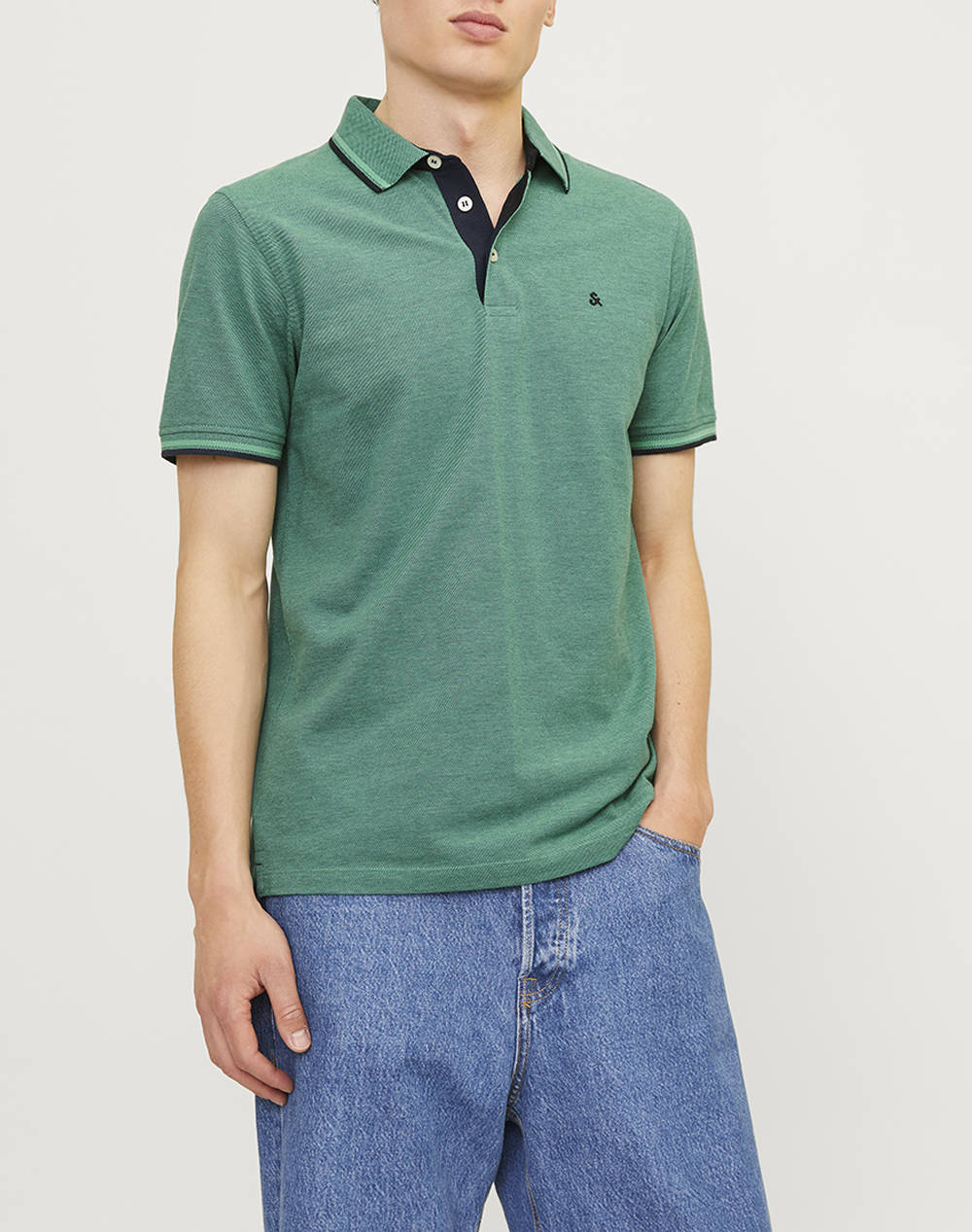 JACK&JONES JACK&JONES ΜΠΛΟΥΖΑ ΑΝΤΡΙΚΗ JJEPAULOS POLO SS NOOS 12136668-Deep TealPLAY LightGreen
