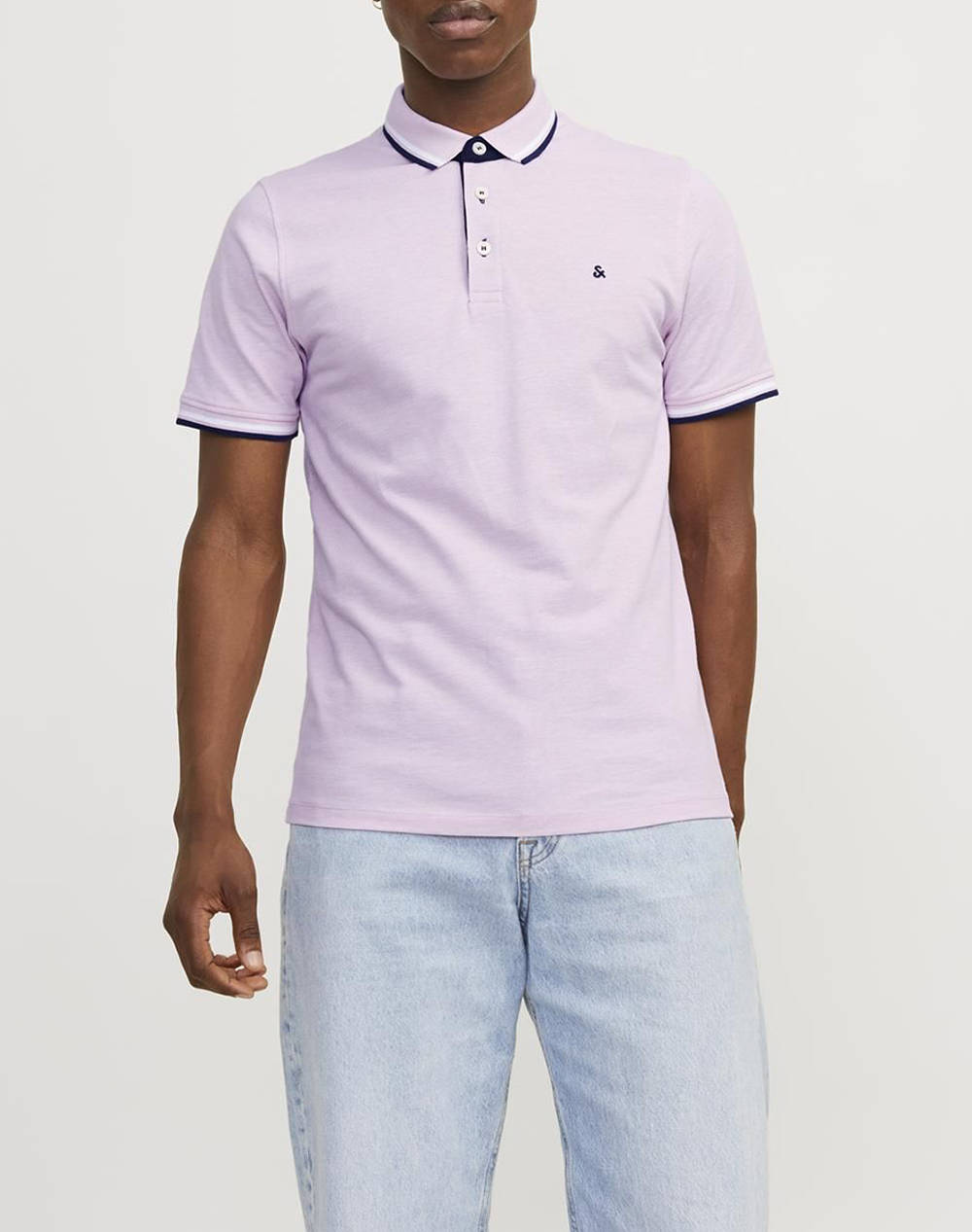 JACK&JONES ΜΠΛΟΥΖΑ ΑΝΤΡΙΚΗ JJEPAULOS POLO SS NOOS 12136668-Pink NectarPLAY LightPink