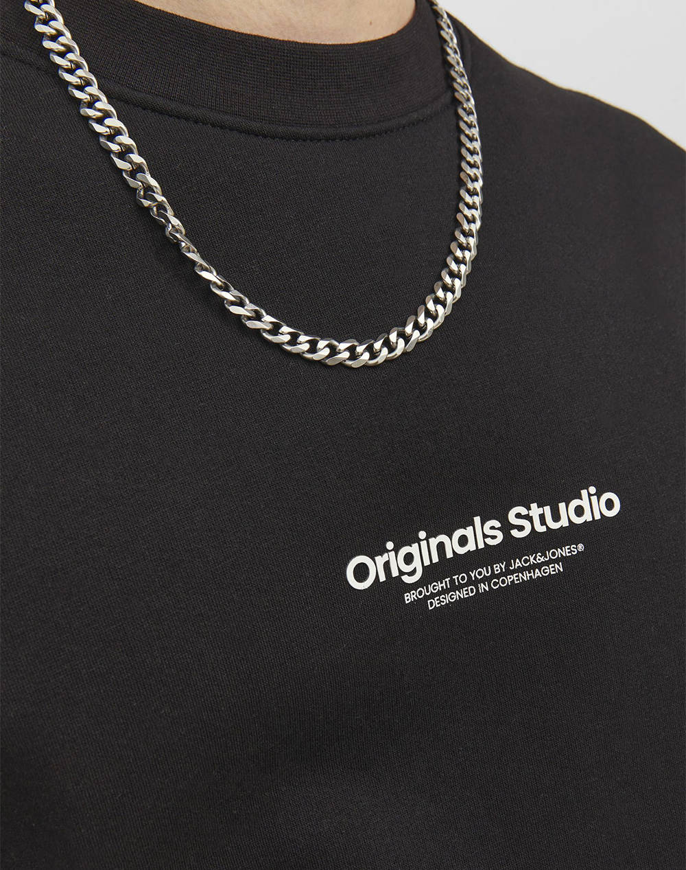 JACK&JONES JORVESTERBRO SWEAT CREW NECK NOOS 12241694-BLACK Black φωτογραφία