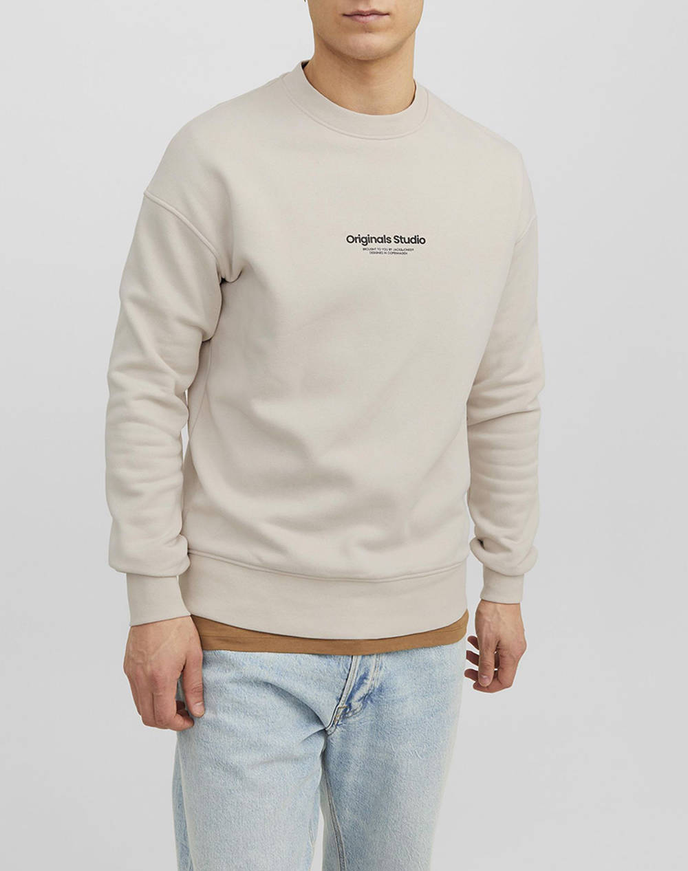 JACK&JONES JACK&JONES JORVESTERBRO SWEAT CREW NECK NOOS 12241694-Moonbeam Cream
