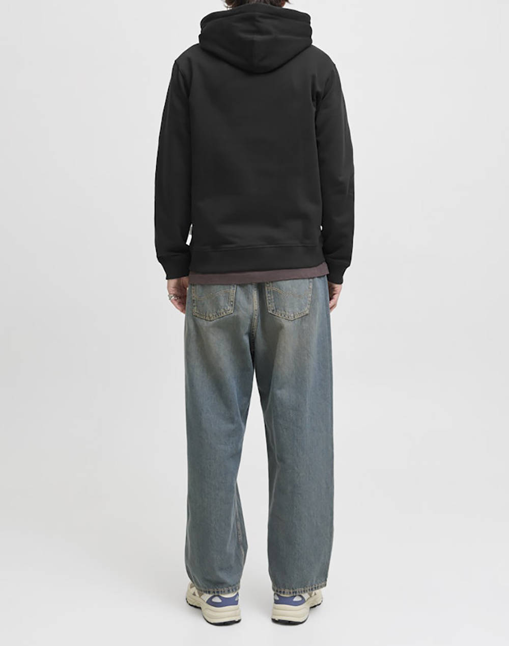 JACK&JONES JORNORREBRO EMB SWEAT ZIP HOOD NOOS 12282901-BLACK Black φωτογραφία