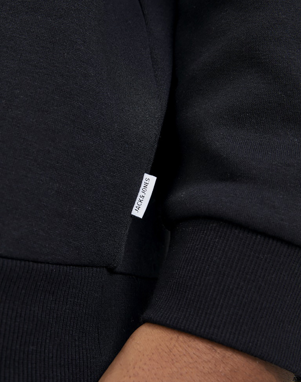 Jack Jones Jjebradley Sweat Crew Noos Pls 12250594-Black Black ανδρικά ρούχα μπλούζες φούτερ Politikos Shop Πολιτικός