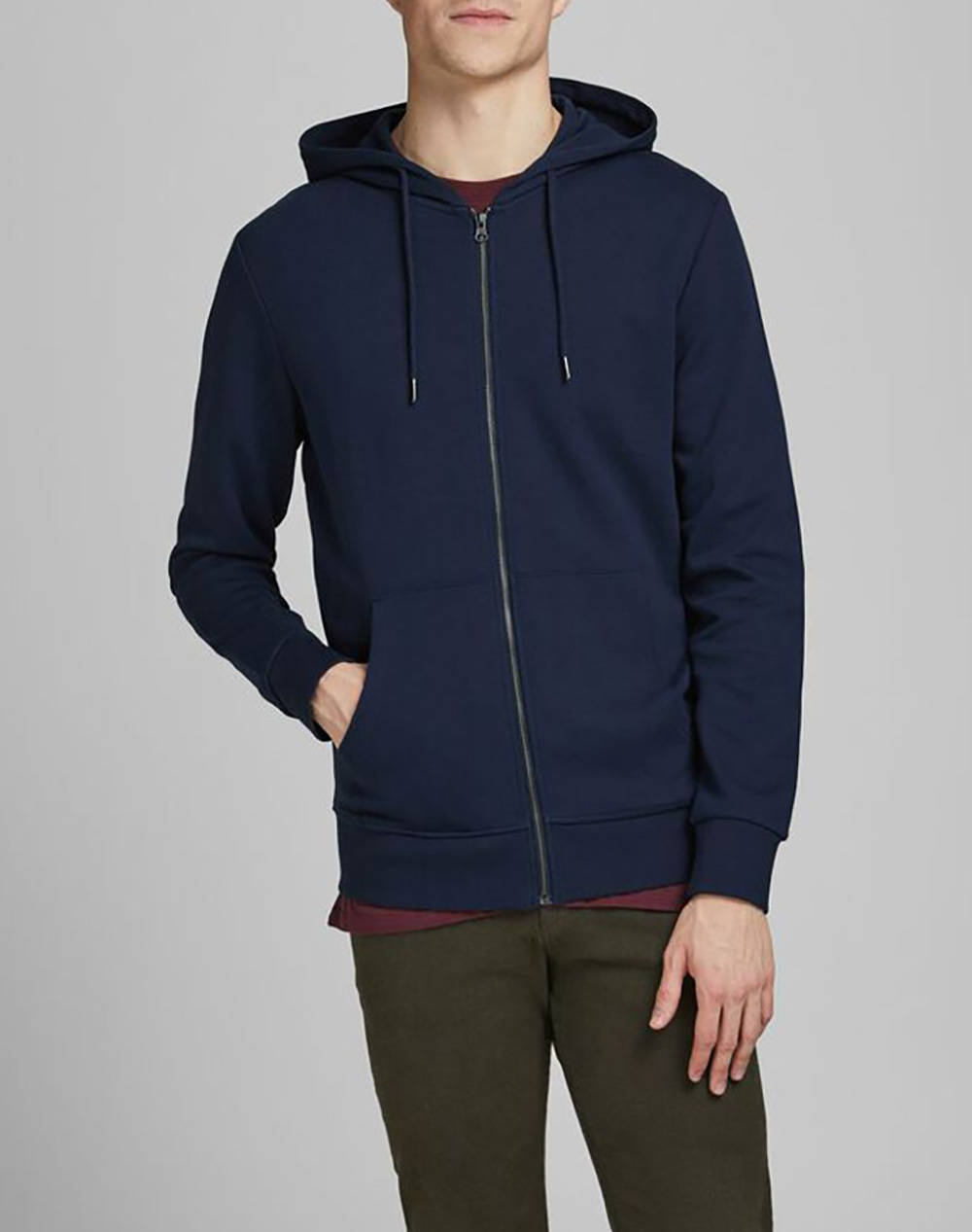 JACK&JONES ΖΑΚΕΤΑ ΦΟΥΤΕΡ JJEBASIC SWEAT ZIP HOOD NOOS 12181901-Navy Blazer NavyBlue 0420AJACK3430021_50002