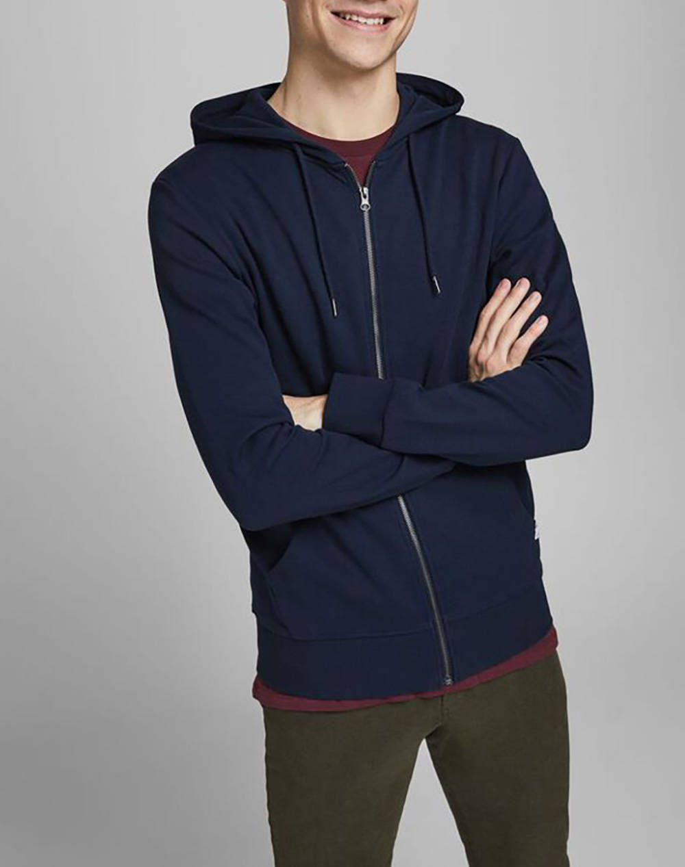 JACK&JONES ΖΑΚΕΤΑ ΦΟΥΤΕΡ JJEBASIC SWEAT ZIP HOOD NOOS 12181901-Navy Blazer NavyBlue φωτογραφία