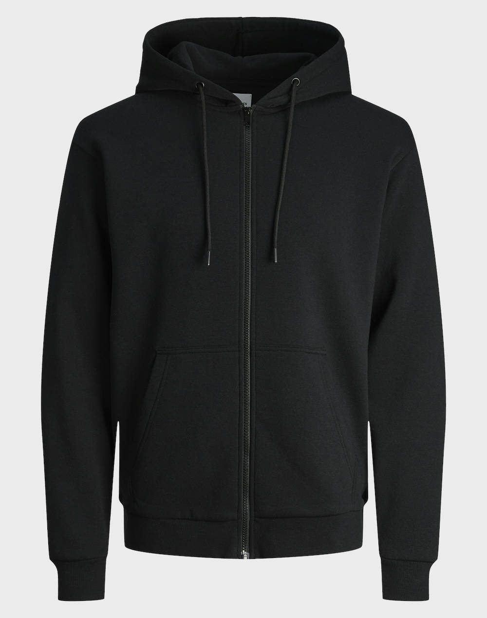 Jack Jones Jjebradley Sweat Zip Hood Noos 12249342-Black Black ανδρικά ρούχα ζακέτες φούτερ Politikos Shop Πολιτικός