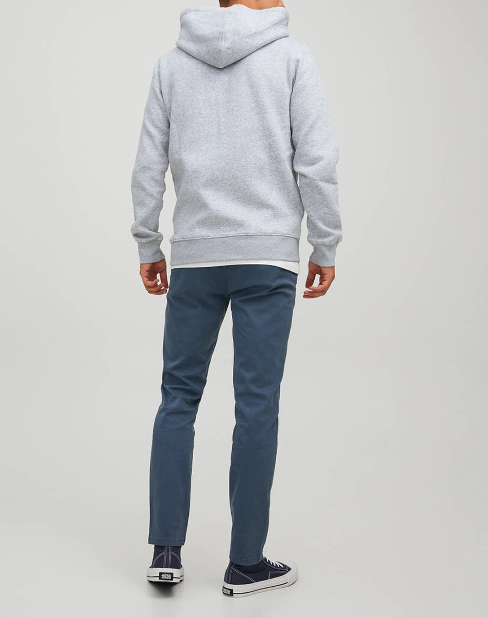 JACK&JONES JJESTAR BASIC SWEAT ZIP HOOD NOOS 12210830-Light Grey Melange LightGray φωτογραφία