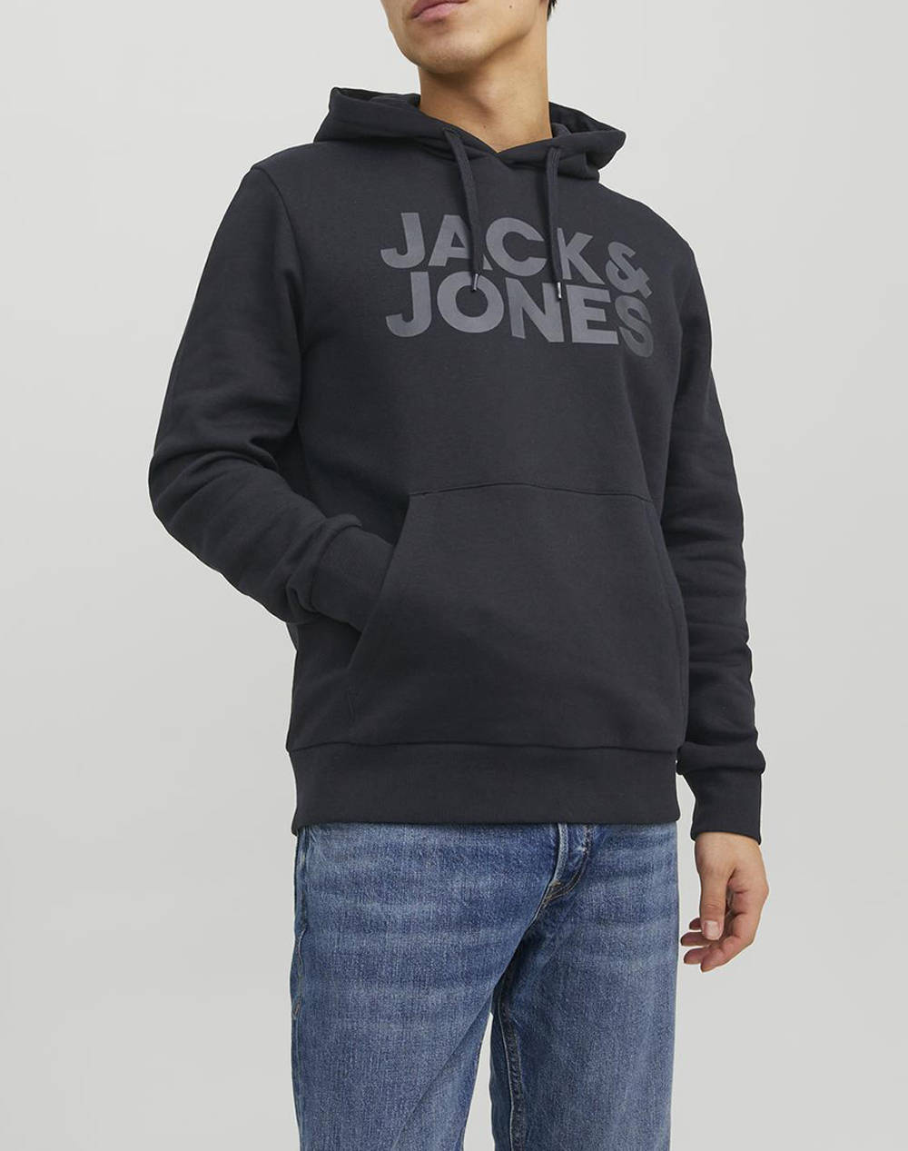 JACK&JONES JACK&JONES ΜΠΛΟΥΖΑ ΦΟΥΤΕΡ JJECORP LOGO SWEAT HOOD NOOS 12152840-BlackLarge Print /W Black DarkSlateGrey