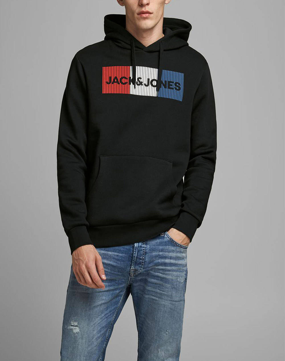 JACKu0026JONES SHIRT JJECORP LOGO SWEAT HOOD NOOS - JetBlack | Politikos-shop.gr