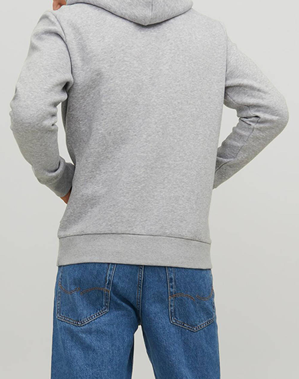 JACK&JONES ΜΠΛΟΥΖΑ ΦΟΥΤΕΡ JJECORP LOGO SWEAT HOOD NOOS 12152840-Light Grey Melange LightGray φωτογραφία