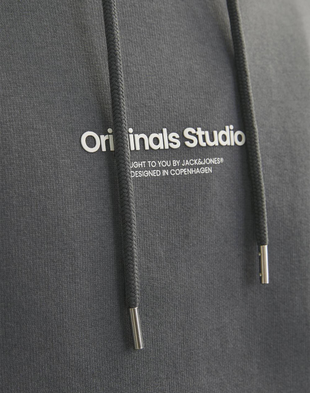 Jack Jones Jorvesterbro Sweat Hood 12241687-Iron Gate Darkgray ανδρικά ρούχα μπλούζες φούτερ Politikos Shop Πολιτικός